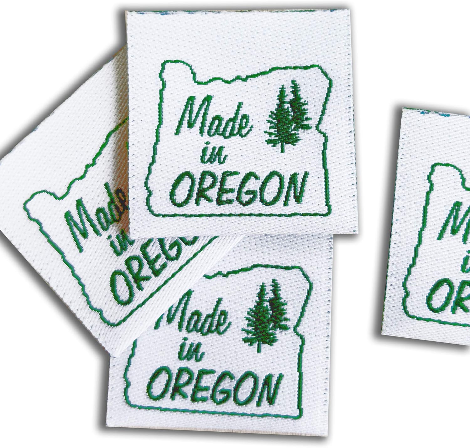"Made in Oregon" Tags Labels, Center Folded Ready to Sew, 1