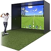 GoSports Golf Simulator Enclosure Nets - Choose 10 x 8 ft, 12 x 9 ft, or 14 x 8 ft - Complete Set with Frame and HD Impact Screen Kit