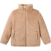 Kids Toddler Fleece Jackets Zip Up Stand Collar Coat Fuzzy Outerwear for Boys Girls Clothes 2T 3T 4T 5T 6T 7-8 Years