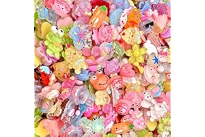 Lot de 70 breloques mignonnes en résine slime de dessin animé en vrac, breloques colorées pour loisirs créatifs, scrapbooking