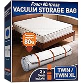 LVYSHOW Mattress Vacuum Storage Bag for Memory Foam, Latex and Hybrid Mattress, Easy Moving and Storage (Twin/Twin XL Size)