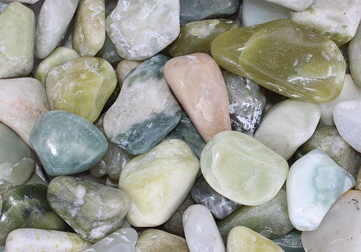 Exotic | Polished Mixed Pebbles | 20 Pound Bag | 3/4-1 1/4 Inch Pebble Size | Perfect for Landscaping, Flower Arrangements and Potted Plants : Garden & Outdoor