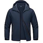 MAGCOMSEN Men's Waterproof Softshell Jacket Fleece Lined Lightweight Hooded Rain Coat Winter Windbreaker Tactical Hiking