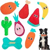 AWOOF Dog Toys No Stuffing, Crinkle Dog Chew Toys | 8 Packs Flat Stuffless Puppy Doggie Toys Tough Durable Interactive Teething DogToys for Small Medium Large Dogs