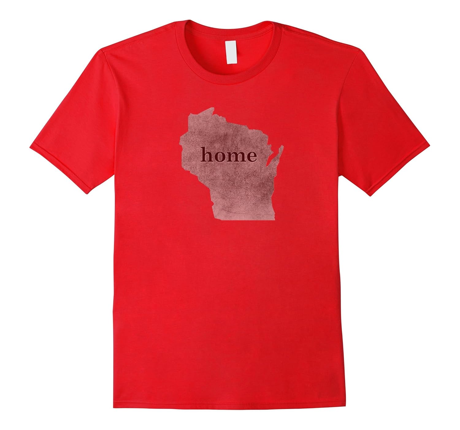 Wisconsin Home Distressed Tee Shirt-Rose