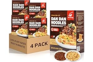 Noodology Dan Dan Ramen Noodles Prepared Meals Kits, Knife-Cut, Sun-Dried, Non-Fried, Healthy Spicy Noodles with Toppings & Chili Oil, Plant-Based, Easy Meals In Minutes, 9.5 Ounce, 4-Pack