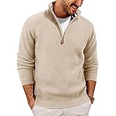 PJ PAUL JONES Men Quarter Zip Pullover Sweaters Lightweight Knit Dress Sweater for Glof Work Casual