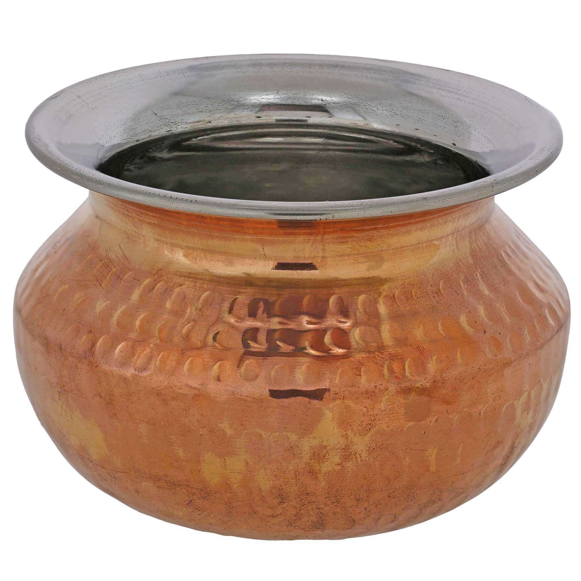 Handmade Indian Copper Handi Pot Copper Serveware & Tableware Holds
