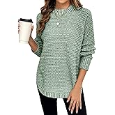 Libsorge Womens Chunky Waffle Knit Sweater Fall 2025 Trendy Dressy Casual Crewneck Pullover Sweaters