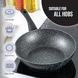 Blackmoor Classic 28cm Non-Stick Induction Wok Black Marble Effect view 5