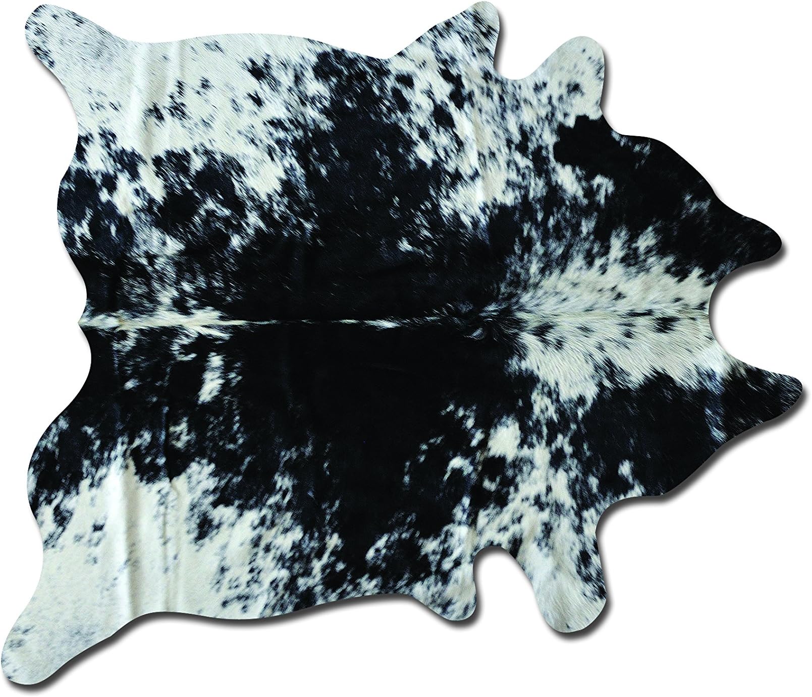 MILAN COWHIDE AREA RUG LEATHER SALT PEPPER BLACK WHITE 6' X 7' by oakrugs