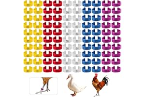 100pcs Chicken Leg Rings, 5 Colors Chicken Leg Ring Clip Numbered Poultry Foot Rings Chicken Leg Bands Chicken Foot Tags for 