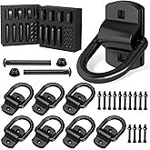 XaXmTee 1/2" Trailer D Rings Tie Down Anchors 8 Pack Heavy Duty Steel Bolt-On Forged D Ring with More Than 12000 lbs Breaking Strength for Semi Truck Trailer RV Cargo Tie Downs