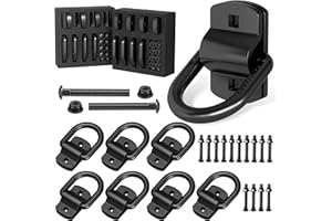 XaXmTee 1/2" Trailer D Rings Tie Down Anchors 8 Pack Heavy Duty Steel Bolt-On Forged D Ring with More Than 12000 lbs Breaking Strength for Semi Truck Trailer RV Cargo Tie Downs