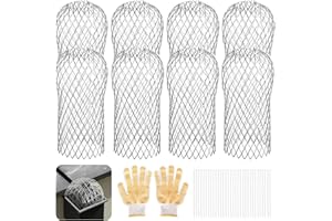 CAPHONT Gutter Guard 8 Pack, Gutter Downspout Guard 3.5 Inch Adjustable Aluminum Leaf Filter Strainer Gutter Guards Mesh Preventing Blockage Leaves Debris