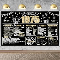 Large 50th Birthday Banner Backdrop Decorations for