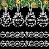 Karenhi 24 Pcs Christmas Names of Jesus Christ Ornaments 2026 Nativity Round Acrylic Hanging Ornaments Bulk with Different Savior Names Jesus Advent Religious Christian Party Decor for Home Xmas Tree