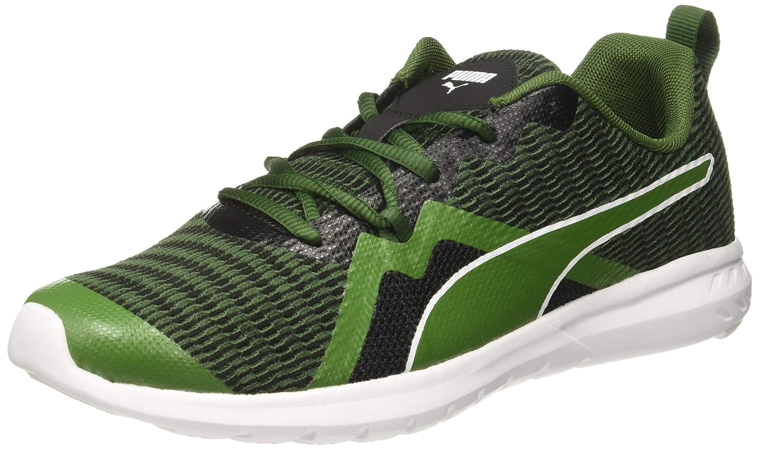 green and black puma shoes