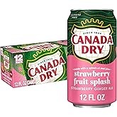 Canada Dry Fruit Splash Strawberry Ginger Ale Soda, 12 Oz Cans, 12 Count