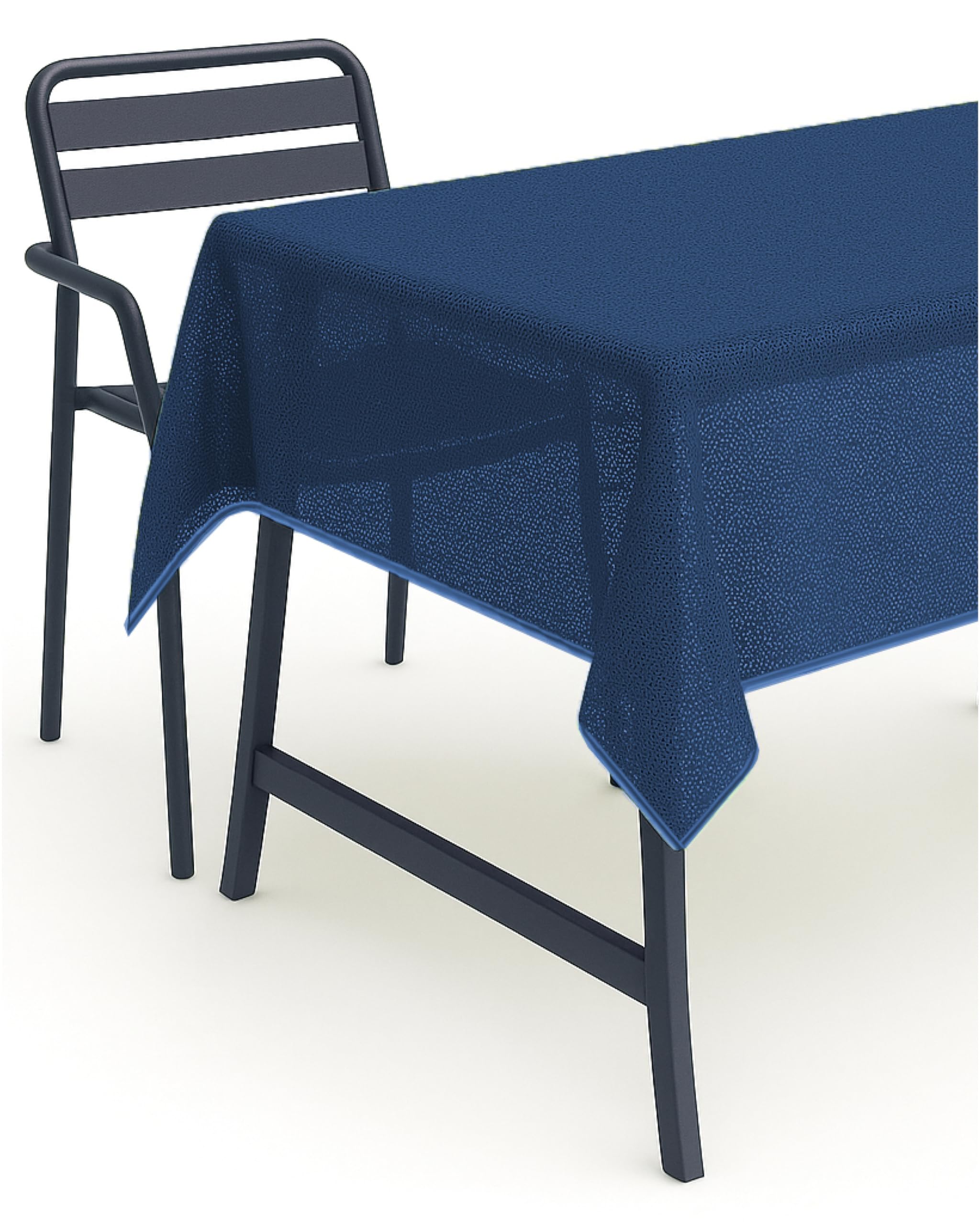 TextilDepot24 Garden Tablecloth with Hem, Washable, Weatherproof, Blue, 160 x 220 cm, Oval
