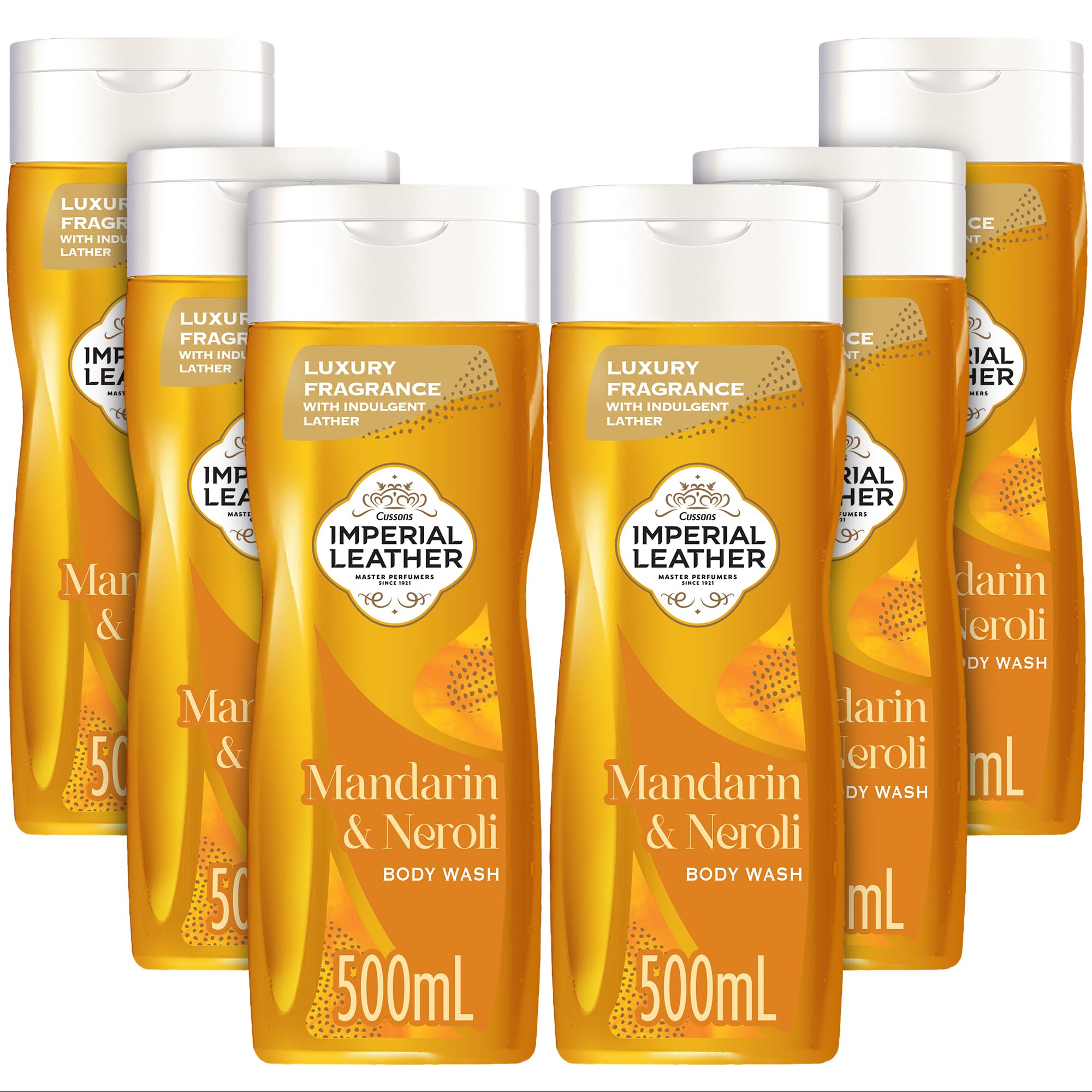 Imperial Leather Mandarin & Neroli Refreshing Body Wash Shower Gel, Signature Oil Blend, Creamy Lather, Gentle Skin Care, Bulk Buy, Pack of 6x500ml
