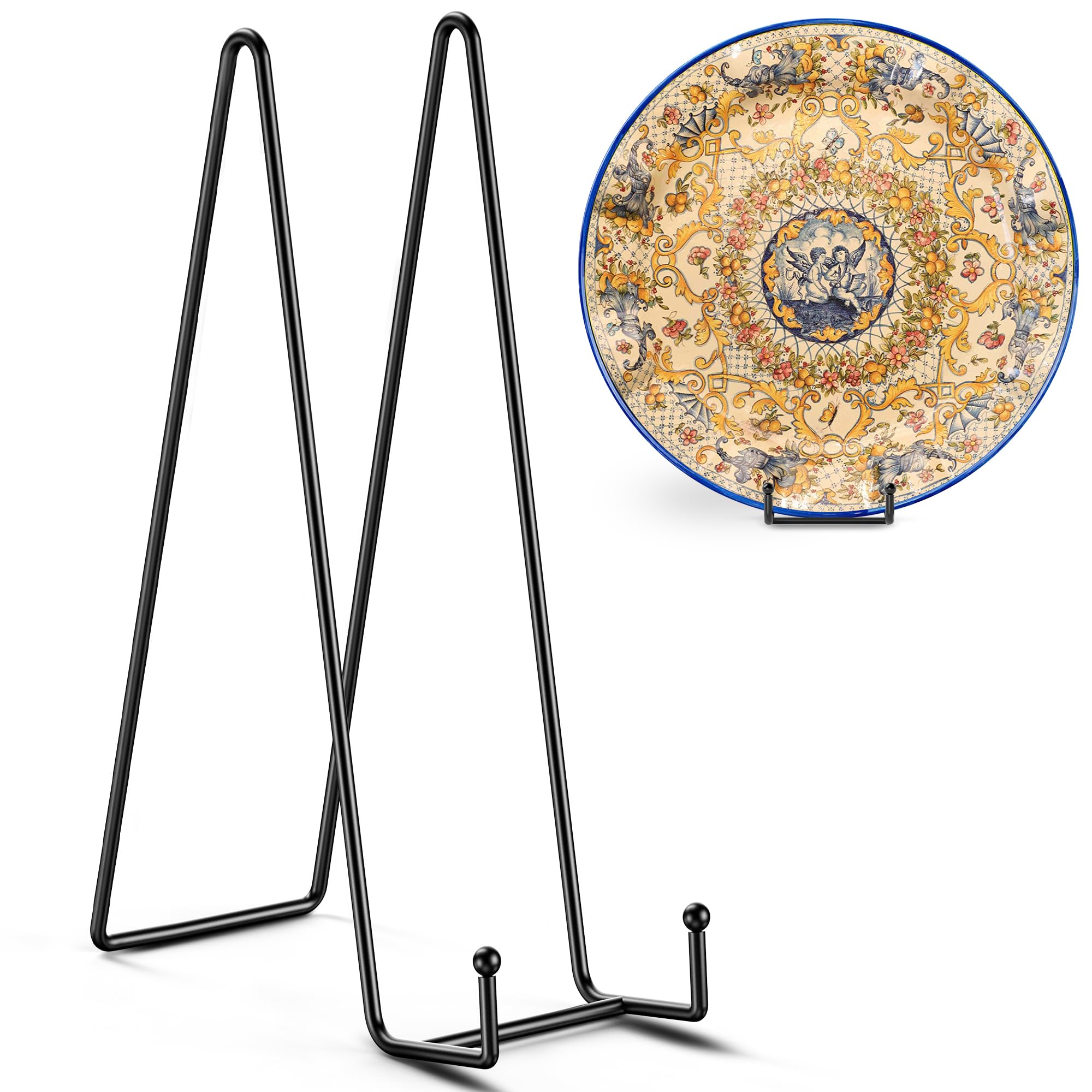 Photo 1 of TR-LIFE 14 Inch Heavy Duty Plate Stand (4 Pack) - Metal Display Easel for Large Plates, Platters, Picture Frames, Signs, and Posters