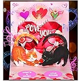 Coralogo Musical Pop Up Anniversary Cards - Meow-gical Singing Pop Up Anniversary Cards for Wife Husband, Romantic Gift for Her Him Girlfriend Boyfriend, Will You Be My Valentine Card