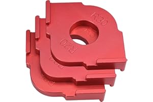 PLOOTA 3PCS Radius Jig Router Templates, R5 R10 R15 R20 R25 R30,3pcs Aluminum Alloy Corner Radius Quick-Jig Router Bit Templates, Woodworking Semicircle Position
