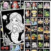 QICI 24 Pcs Velvet Coloring Posters Velvet DIY Crafts Bulk Color Your Own Posters DIY Crafts for Family Time, Arts and Crafts, Travel, Quiet Time, Sharing, Party