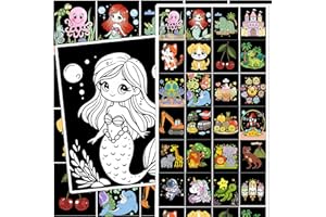 QICI 24 Pcs Velvet Coloring Posters Velvet DIY Crafts Bulk Color Your Own Posters DIY Crafts for Family Time, Arts and Crafts, Travel, Quiet Time, Sharing, Party