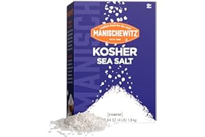 Manischewitz Natural Kosher Salt (4lb Box) | EZ-Pour Spout | 100% Coarse Sea Salt from Sicily Italy | Iodine Free | No Additives or Fillers | Salt Grinder Refill | 25% more than 3lb box
