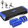 Yes4All 2-in-1 Adjustable Aerobic Step Platform Fitness Exercise Stepper with Rocker Balance Board Legs for Home Workout, Step Exercise & Balance Training