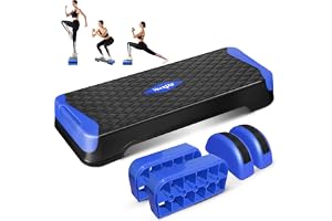 Yes4All Aerobic Exercise Step Platform, Exercise Stepper with Risers for Cardio and Strength Training, Workout Stepper for Ho