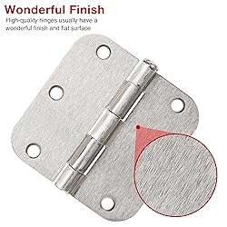 100 Pack Interior Door Hinges Brushed Nickel 3.5
