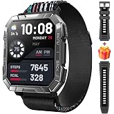 Military Smart Watch for Men, Flashlight/100-Day Battery/Compass/2 Bands | 2.01" HD, Heart Rate/SpO2/Sleep Monitor, Answer/Make Calls, 100+ Sport Modes/IP68 Waterproof Fitness Watch for iPhone/Android