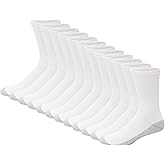 Hanes Men's Double Tough Socks, Crew and Ankle Moisturing Wicking Socks, Black & White, Multi-Packs