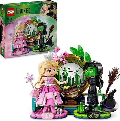 LEGO Wicked Elphaba & Glinda Figures 75682 with Broom Crown Purse Window Scene