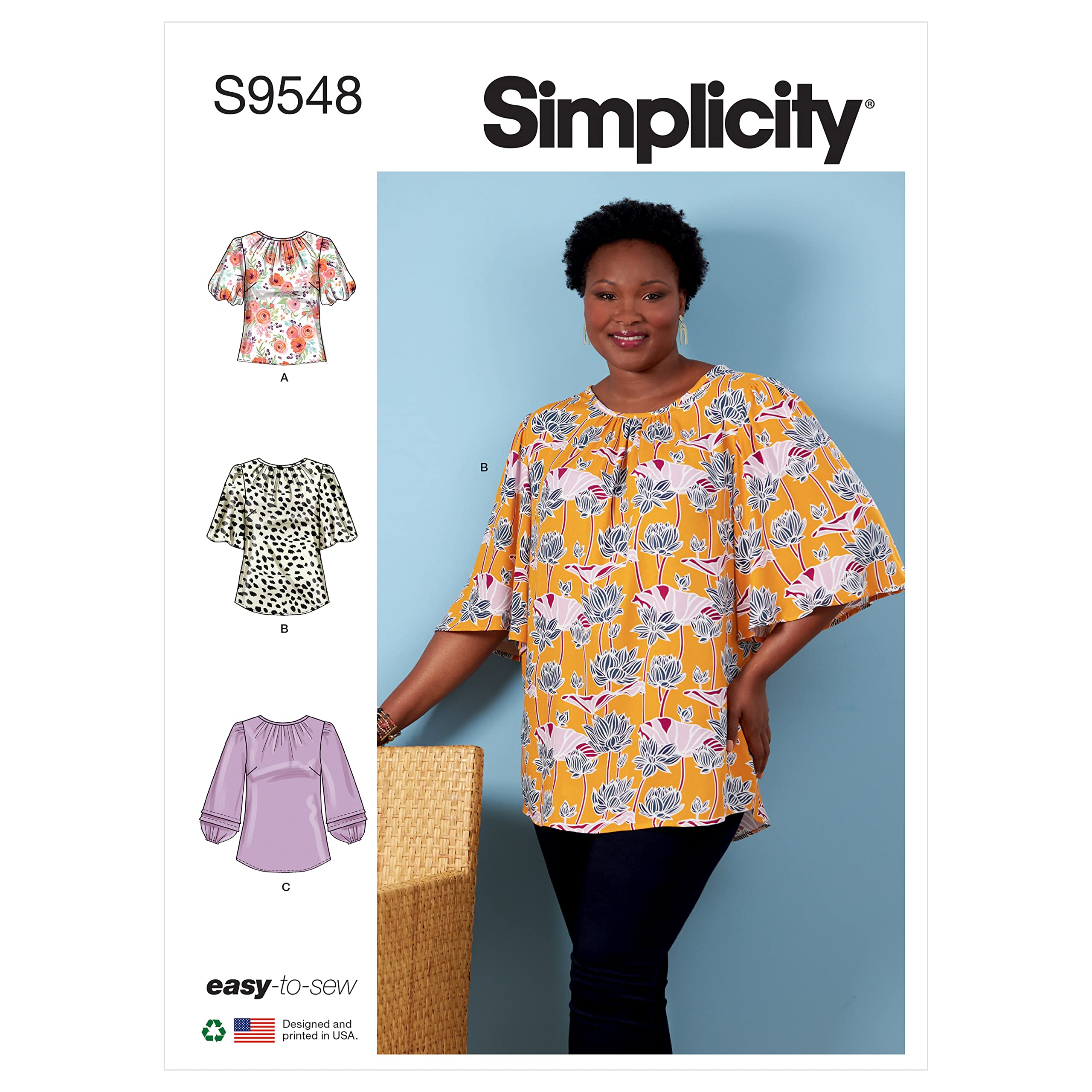 Simplicity SS9548GG Women's Top and Tunic GG 26W-28W-30W-32W