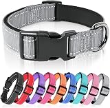 HEELE Reflective Dog Collar Soft Neoprene Padded Nylon Medium M 34-52cm