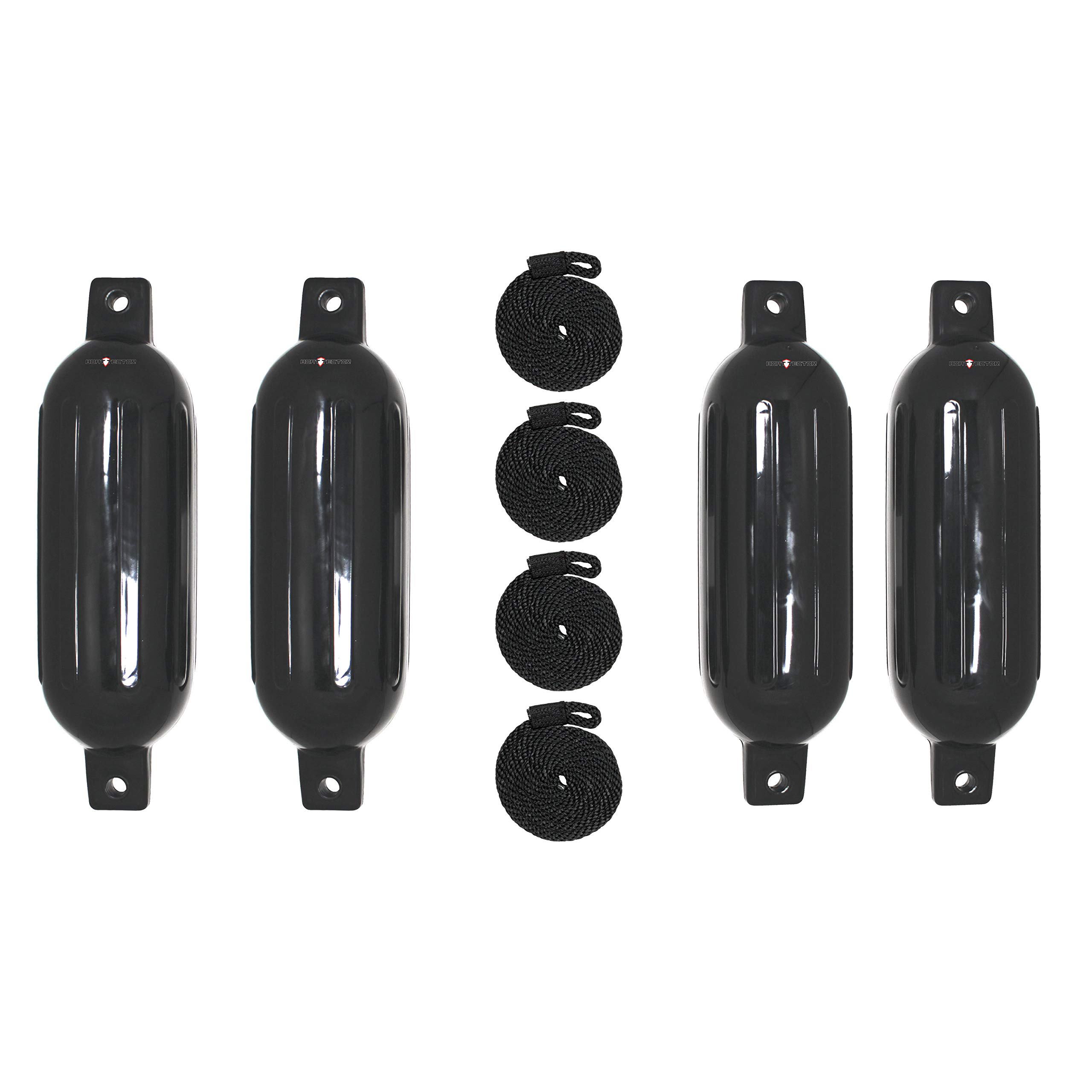 Photo 1 of Extreme Max 3006.7384 BoatTector Inflatable Fender Value 4-Pack - 6.5" x 22", Black