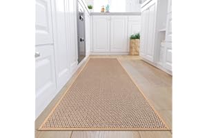 KIMODE Farmhouse Kitchen Runner Rugs 30"x70",Non-Slip Washable Runners for Kitchen Floor,Absorbent Beige Kitchen Mats for Floor,Hallway Runner Rug for Front Sink/Hallway/Laundry Room
