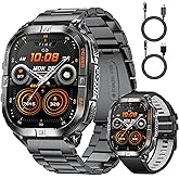 LIGE DM6 GPS Military Smart Watch for Men, 170+ Sport Modes/LED Flashlight/Compass/2.13'' AMOLED Smartwatch, IP68 Waterproof/