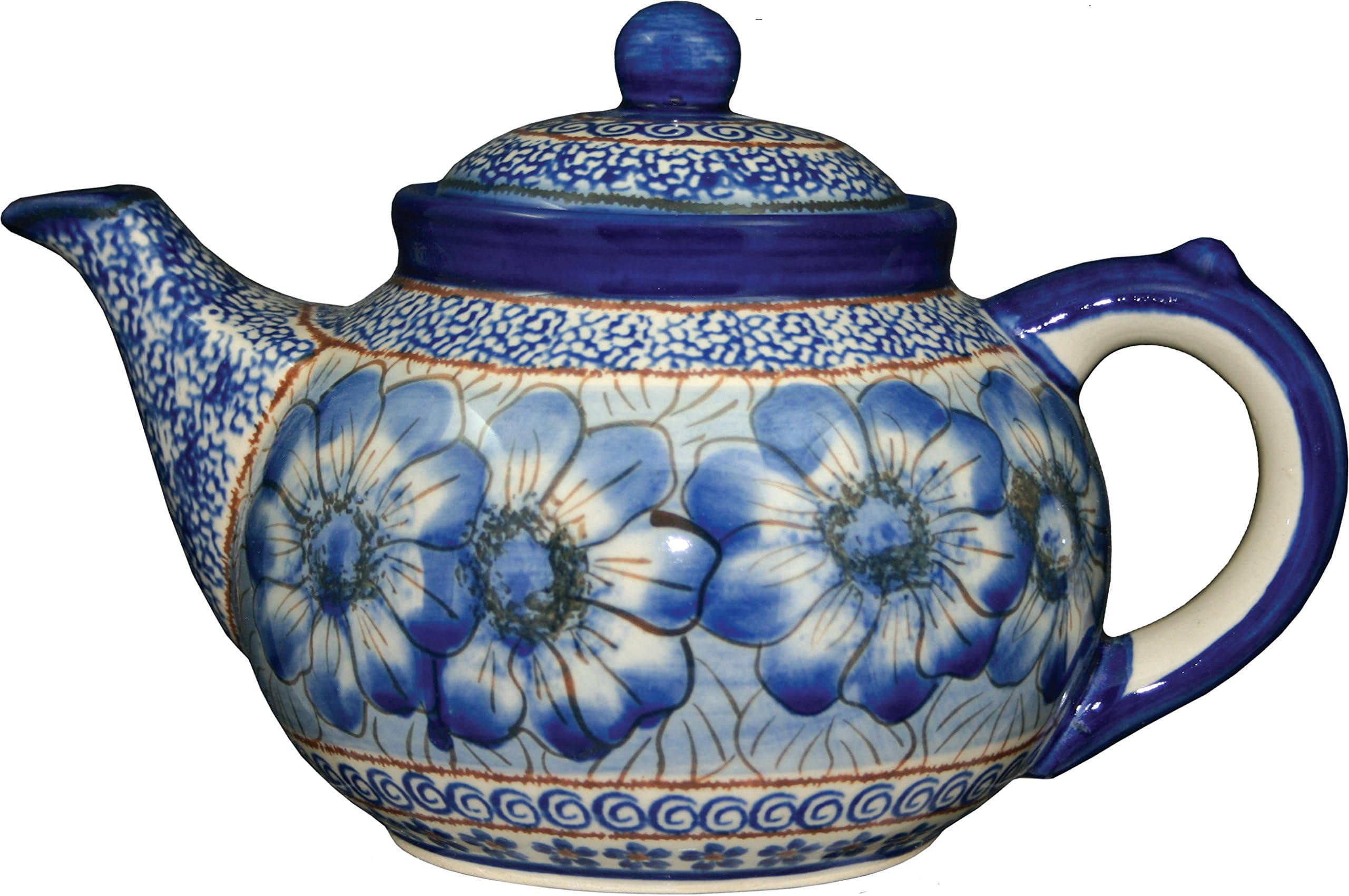 Polish Pottery Coffee Pot or Teapot Eva's Collection"Blue Garden"