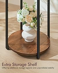 KJGKK Round Side Table, Small End Table with