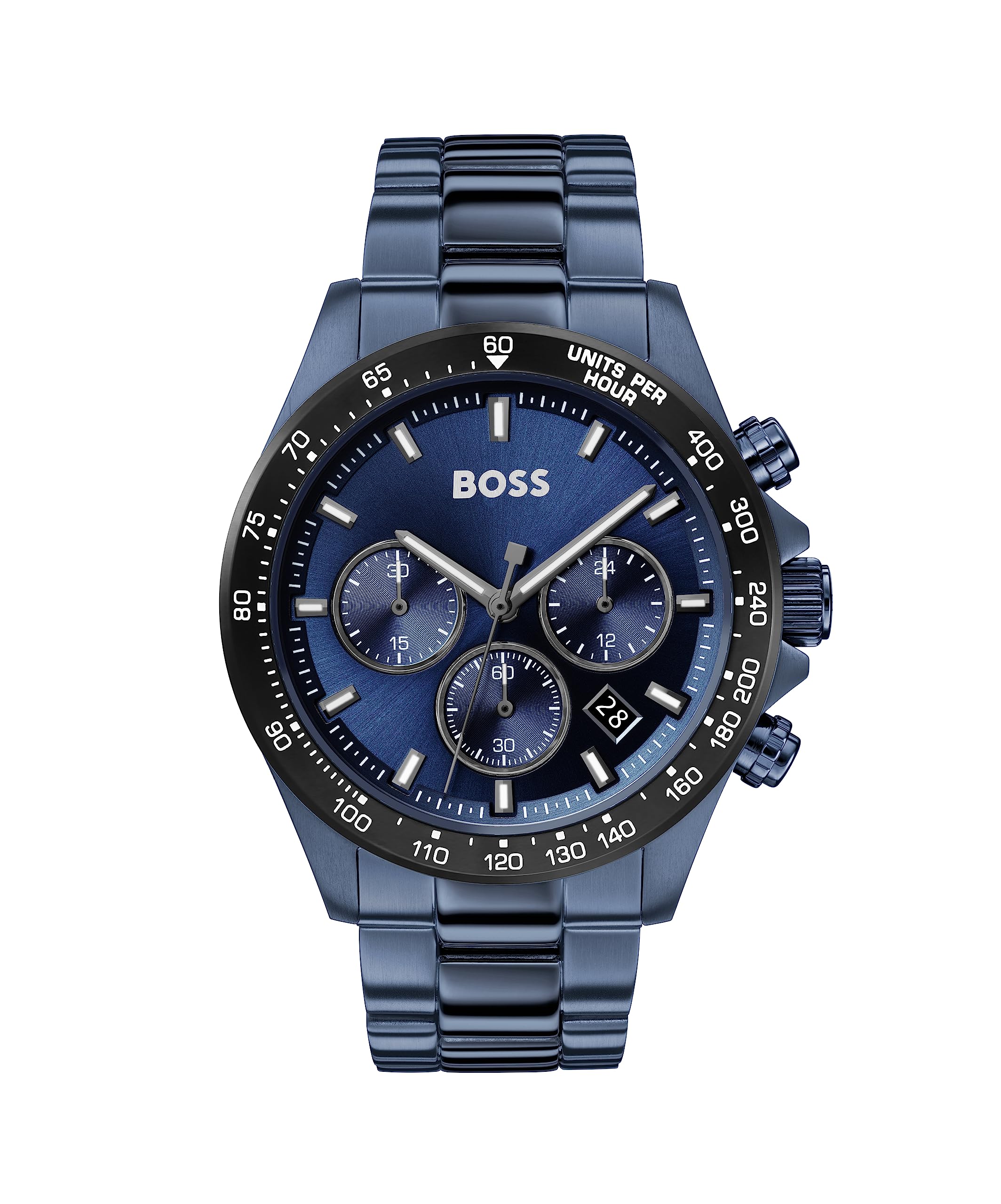 BOSS Chronograph Quartz Watch for Men HERO Collection with Blue Stainless Steel Bracelet - 1513758