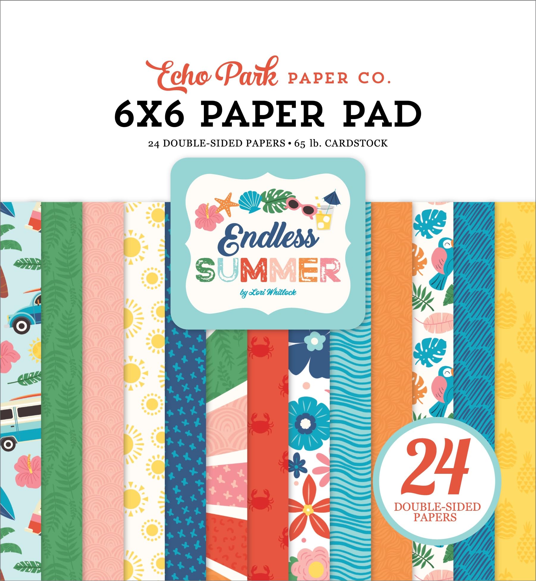 Echo Park Double-Sided Paper Pad 6"X6" 24/Pkg-Endless Summer