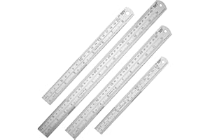 ZZTX Ruler Metal Straight Edge Stainless Steel Ruler 6 Inch 8 Inch 12 Inch 16 Inch Ruler Set Rulers Bulk Set of 4