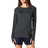 Amazon Essentials Womens Brushed Tech Stretch Long-Sleeve Crewneck Shirt (Available in Plus Size)