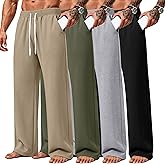 Velvelhall 4 Pack Big and Tall Men's Sweatpants Open Bottom Joggers Elastic Waist Drawstring with Pockets Athletic Pants