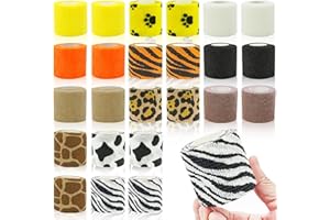 Karinie 24 Rolls Self Adhesive Bandage Wrap 2 Inch x 5 Yard Wrap Cohesive Bandage for Pets Dogs Cats Horses Birds Animals Non-Woven Strong Sports Tape for Wrist Healing Ankle Sprain & Swelling